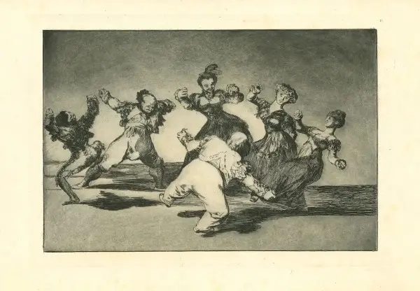 Goya, Disparate Alegre - from Los Proverbios, 1875, etching Goya, Disparate Alegre - from Los Proverbios