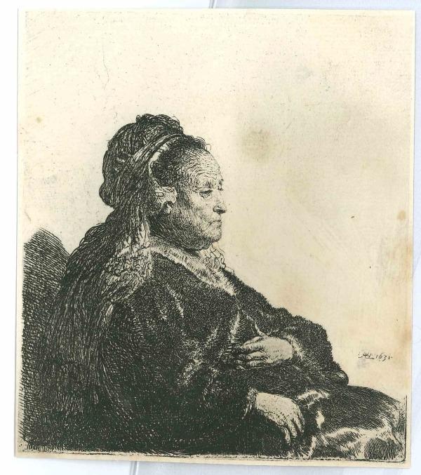 D'Aprés Rembrandt, Rembrandt's Mother With The Lace Cap
